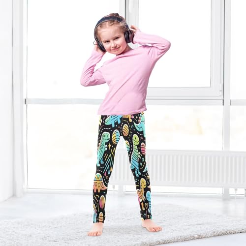 Bolaz Toddler Girls Leggings Printed Yoga Pants Leggings Cute Colorful Line Dinosaurs for Kids4