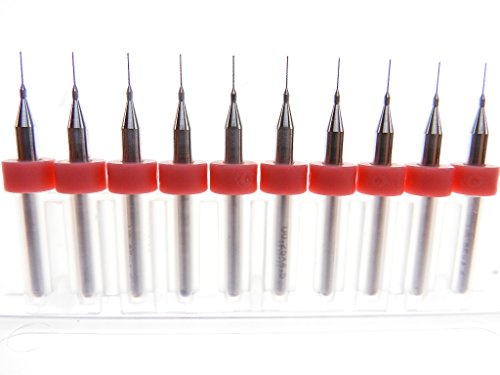 10 Pack .25mm CNC Jewelry Japanese Micro Drill Bits Toy Making Model Cars Trains Trucks Installation Woodworking Crafts Circuit Boards Made in Japan