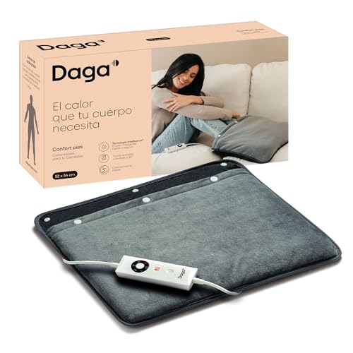 DAGA Calientapies Confort Pies, Tecnología Intellisense, Forma Cómoda y Versátil, 5 Temperaturas, 52x54 cm