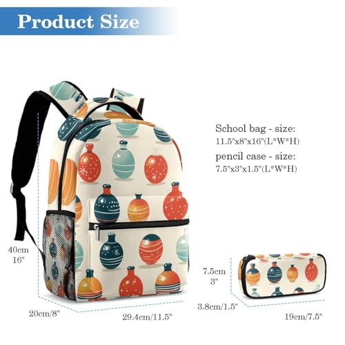 Trousse à crayons et sac à dos imprimé boules de bowling pour adolescents - 2