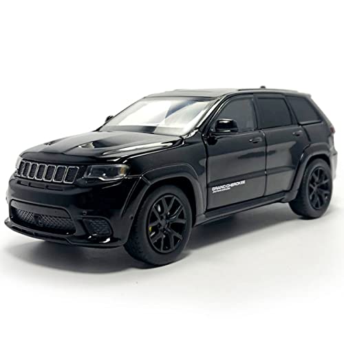 Grand Cherokee Trackhawk Toy Car Diecast Model Car 1/32 Scale Suv Vehicle Metal Zinc Alloy Casting, Light Sound, 4 Doors Open, Boys Toys Kids Birthday Gifts Adults Men Collection, Black #TOP7