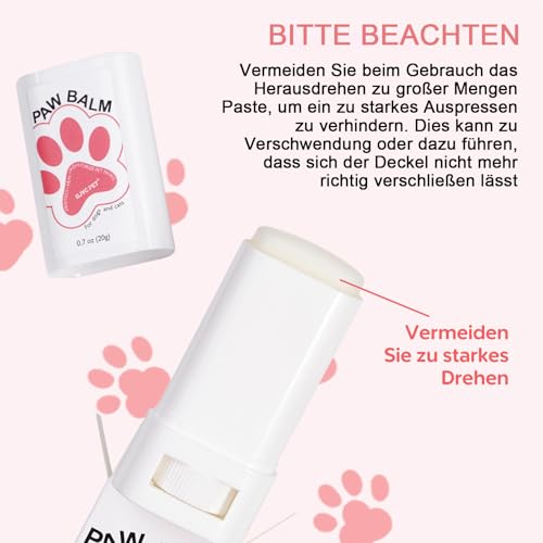 GJYC PET Pfotenbalsam Hund, Pfotenbalsam Stick mit Bienenwachs und Vitamin E, Pfotenpflege für Hunde und Katzen - Heilt, Repariert und Regeneriert Trockene, Rissige und Beschädigte Pfoten