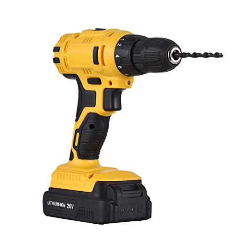 KKnoon 20 V tragbare Akku-Bohrmaschine 3/8-Zoll-Futter Handbohrmaschine Schraubendreher mit 2 Batterien Schnellladegerät… – Bild 3