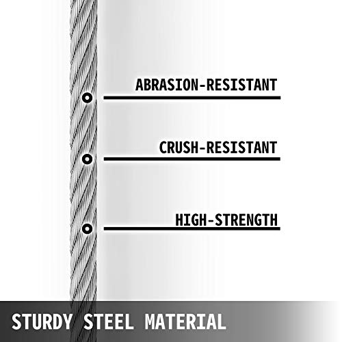 Bestequip Galvanized Steel Winch Cable, 8/17" X 100' - Wire Rope With Hook, 8800 Lbs Breaking Strength - Towing Cable Heavy Duty, 6X19 Strand Core - For Rollback, Crane, Wrecker, Tow Truck #TOP6