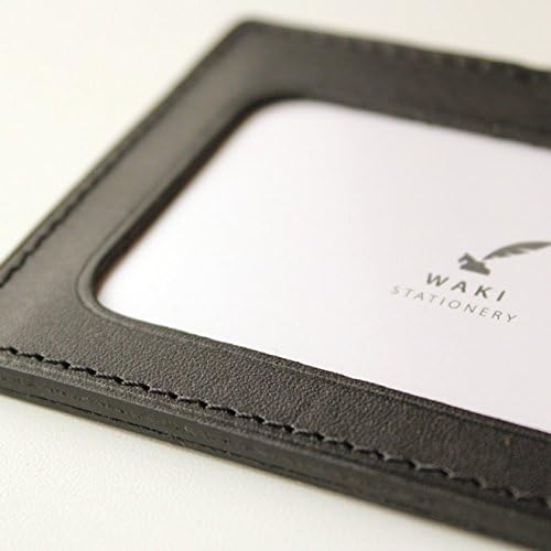 和気文具オリジナル 日本製 国産 栃木レザー 本革 IDカードケース/IDカードホルダー ブラウン wakistationery