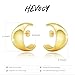 HEVOCY Chunky Gold Statement Earrings for Women Trendy：Chunky Hypoallergenic Large Cuff Earrings Gold Filled Hoop Earrings 14K Gold Filled Suspender Cuffs Lightweight Wrap Earlobe Studs Fashion Jewelry for Women