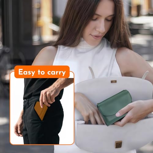 Unisex Pebble Leather Wallet,5.3in Short Genuine Leather Coin Card Holder,Women's Genuine Leather Coin Purse With Credit Card Holder,Coin Holder & Cash Slots(Taro Purple)2