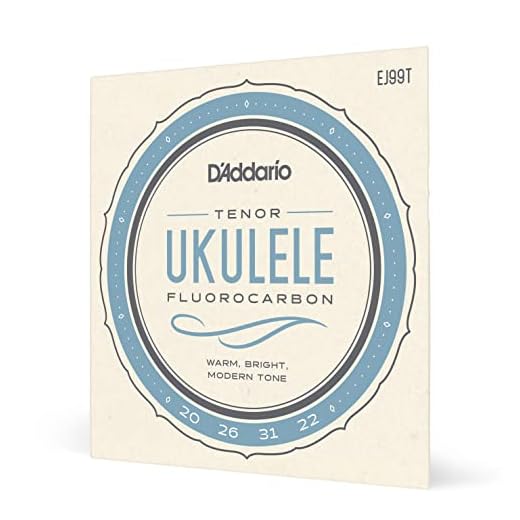 Cuerdas D'Addario para ukelele tenor, fluorocarbono, EJ99T, juego de 4 cuerdas, paquete de 1