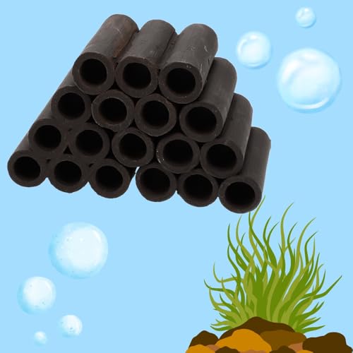 GarPet Aquariendeko Pyramide 6er Garnelenröhre Aquarium Deko Garnelen Garnelenhöhle Krebshöhle Welsröhre Laichröhre Keramik Ton schwarz