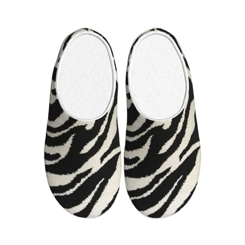 Pantoufles zèbre EdWal d'hiver en peluche noire pour adulte taille 39 EU
