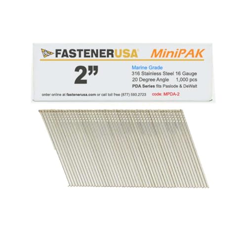 2 x 16 Gauge Angled Finish Nails - to fit Paslode Nailers - 1000 pc. pack - Type 316 Stainless Steel Salt Water Safe product thumbnail 2