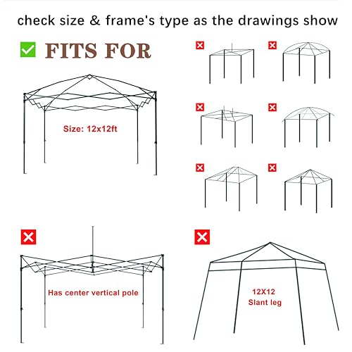 image for SCOCANOPY Replacement Top with Air Vent for 12x12 Canopy Frame, Canopy