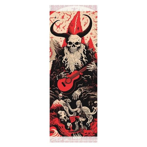 Image of Merry Krampus Goat Soft Long Scarf Fall Winter Scarf Fashion Shawl Wrap with Fringe Warm Blanket Scarves