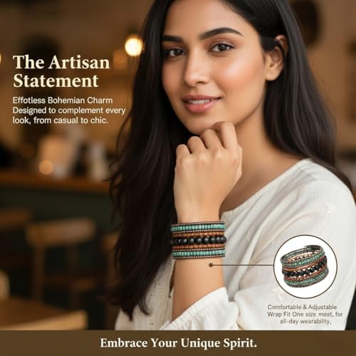 Image of DCA Wood /Glass Multicolor Women Bangle /Bracelet