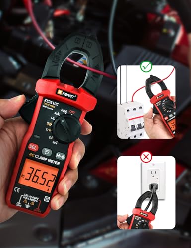 XEAST Stromzange Multimeter, True-RMS 4000 Zähl Auto Range Zangenamperemeter, Strommesszange für die Messung AC/DC-Spannung, AC-Strom Temperatur Widerstand Kapazität Kontinuität Diode NCV