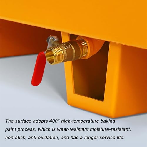 XBTGS Palé industrial de contención de derrames con drenaje, bandeja a prueba de fugas para almacenamiento de bidones de aceite, uso resistente en almacenes y fábricas, 65 x 65 x 15 cm, 65 x 65 x 15