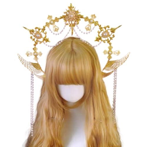 Lolitas Halos Crowns Marys Goddesses Diadema para mujer, disfraz de Halloween, tocado para boda, cosplay, fiesta, coronas Halos