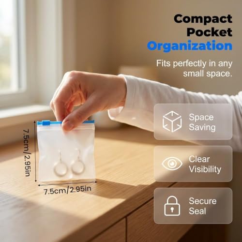 Image of Self-Sealing Zipper Medicine Bags - Reusable Pill Pouch Bags Travel Plastic Bags with Slide Lock for Storage, Water-Resistant Pill Pouch Set for Medicine Vitamins Small Items Daily Use (21pc)