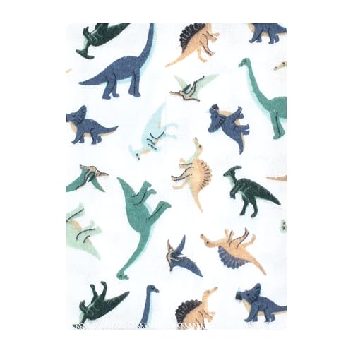Image of Hudson Baby Unisex Baby Cotton Poly Flannel Burp Cloths Bundle, Dino Friends, One Size