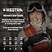 Hestra Womens Extra Warm Ski Gloves: Heli Leather Winter Cold Weather Powder Mitten, Black/Off White, 8