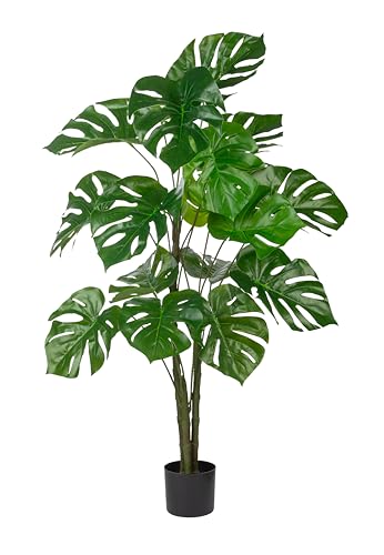 Naturae Decor Monstera - Planta artificial realista para interiores y exteriores, resistente a los rayos UV, 47 pulgadas de alto