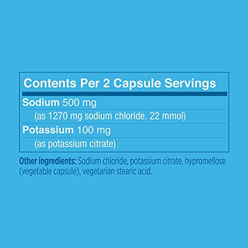 Vitassium, Salt Capsules For Sodium And Potassium Replenishment, Electrolyte Supplement, Non-Gmo, Vegan, Preservative And Allergen Free, 100 Count Bottle #TOP4