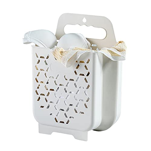 Panier à Linge en Plastique, Panier de Rangement à Linge, Corbeille à Linge Pliable, Léger Poignées en Plastique Durables, Peu Encombrant, Multifonction Conteneur de Rangement Cover