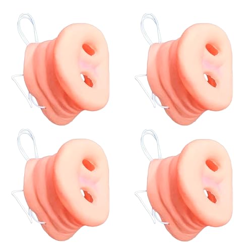 POFET 4pcs Pig Nose Costume Accessories, Pig Nose Novelty Costume Suitable with Elastic Band for Halloween Role Playing Animal Theme Party