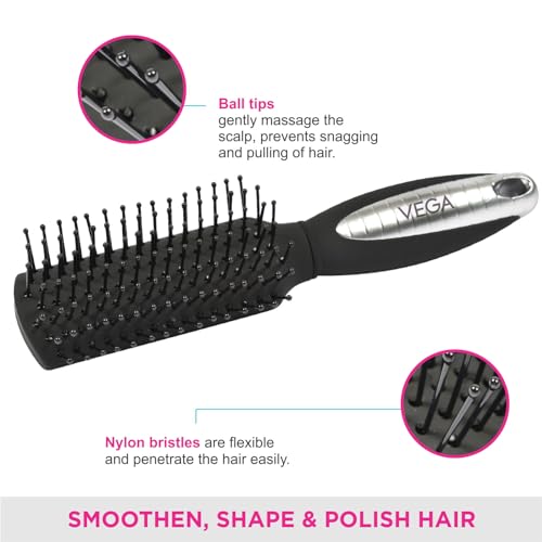 Image of Vega Mini Flat Hair Brush (India's No. 1* Hair Brush Brand) For Men & Women(R7-FB)