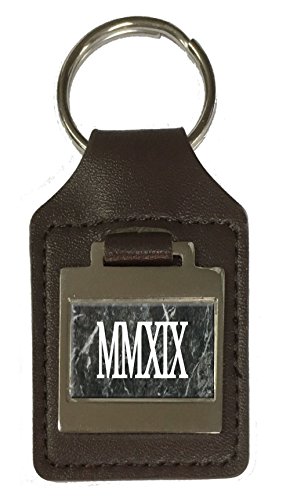 Porte-clés en cuir gravé 2019 pour clés de maison et voiture neuve