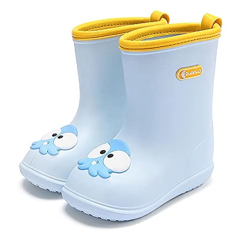 Nasogetch Kids Wellies Boys Girls Wellington Boots Rain Boots Lightweight Waterproof Blue 180 UK9/9.5 Cover