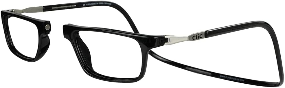 Magnetic Reading Glasses - Adjustable Neck Hanging Readers - Secure Fit with Rigid Headband - Executive XL (XL-XXL, Black, 1.75 Magnification)