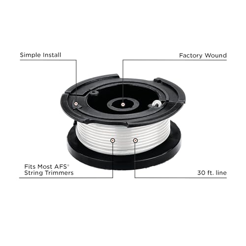 Image of Black+Decker Genuine OEM Authentic Weed Eater String, Trimmer Line Replacement Spool, Autofeed 30 ft, 0.065-Inch, 2-Pack (AF-100-2)