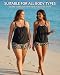 Holipick Leopard and Black Tankini Swimsuits for Women Two Piece Tummy Control Bathing Suits Blouson Tankini Top with Sporty Boy Shorts M