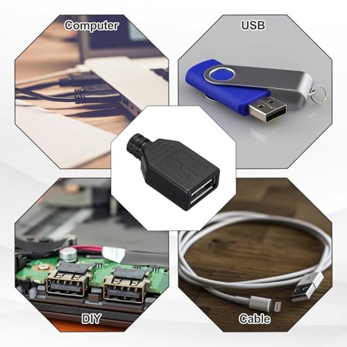MECCANIXITY 20Pcs USB 2.0 Type A Female Plug Connector miniatura 6