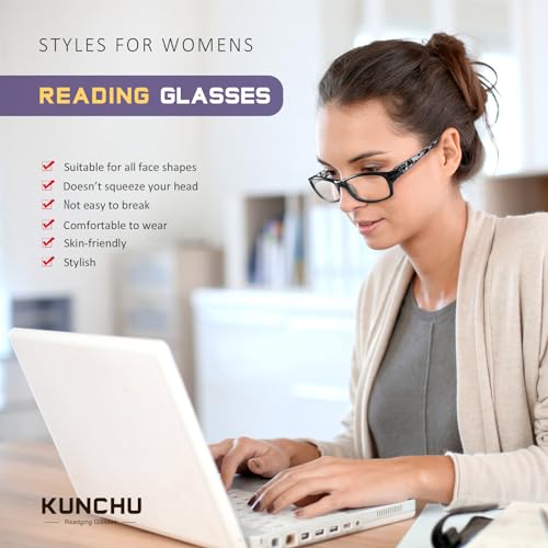 reading glasses for women men- blue light blocking spring hinge computer readers anti glare uv eyeglasses