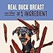 Waggin' Train Duck Jerky Dog Treats for Dogs with Sensitive Stomachs, Made with 100% Real Duck Breasts, Three All-Natural Ingredients, High Protein Dog Treat, Easily Digestible for Dogs, 36 oz. Pouch