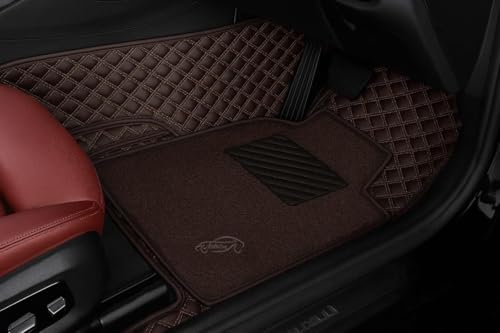 Image of Premium 7D Car Floor Mat Full Set for Mahindra Xuv 700 7 Seater | Luxury Leather with Detachable Curly /Grass Car Foot Mat with Heal Pad | 100% Waterproof & Anti-Skid (Coffee Coffee)