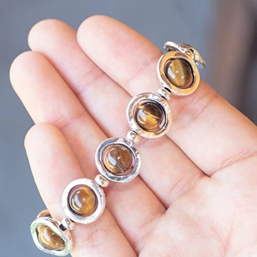 Pulsera Mujer Piedras Naturales Zamak Plata 41wRcXFGmVL. SL1000
