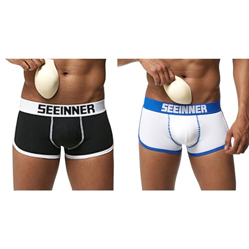 Banana Bucket Mens 3D Pouch Underwear Boxer Brief Butt Enhancer Hip Lift Body Shapewear Shorts with Detachable Padded
