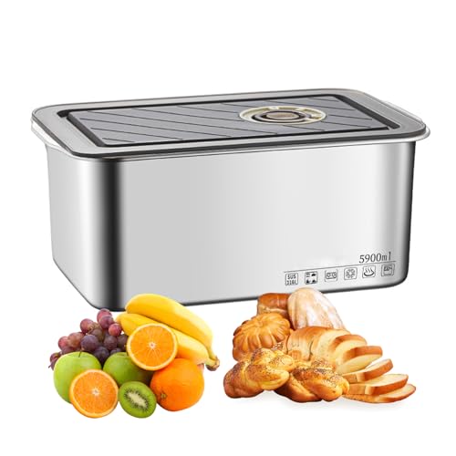 YFaith Boite Inox Alimentaire, 5900 ml Boite Rangement Alimentaire, Acier Inoxydable 316 Récipient-Alimentaire, Récipient de Conservation Alimentaires, pour...