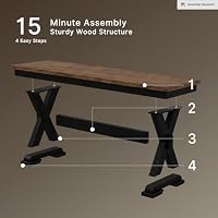 Signature Design by Ashley 1-Piece Wood Dining Bench, 48" 2-Tone Farmhouse — image 7