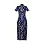 Dragon Phoenix Embroidery Navy Blue