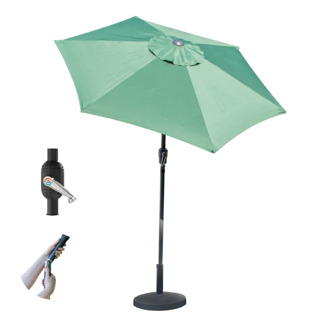 Gardenkraft Dark Green 2M Outdoor Garden Parasols/Tilt & Crank Mechanism / 6 Steel Ribs/Uv 30 Protection/Durable Polyester Material (Dark Green)