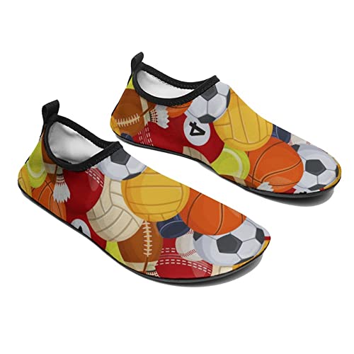 Cartoon Volleyball Soccer Basketball Water Sports Shoes Non-Slip Barefoot Shoes Sand Socks Beach Swim Shoes For Men Women 3/4Women #TOP4
