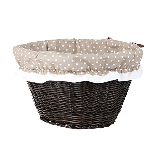 Panier bicyclette en osier gris de 42 cm pour transporter vos objets fragiles sans risques