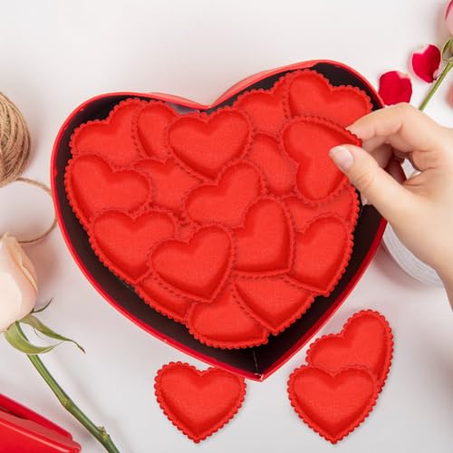 Image of 200 Pieces 1.4 Inch Love Heart Confetti 3D Sponge Petals Table Decorations - Red Scatter Crafts for Valentine's Day, Wedding, Anniversaries, Engagement, Bridal Shower, Proposal Party Favors