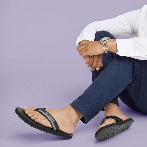 Image of U.S. POLO ASSN. USPA| OVI BLACK| Stylish slider Slippers for Man