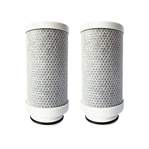 XNTONG - Cartuchos de repuesto para filtros de agua, filtro de fibra de carbono, sistema de filtración de grifo, filtro de carbón activo de bloque de carbono (2 filtros de fibra de carbono) Cover