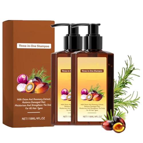 Champú Acondicionador Nutritivo 3 en 1, 118 ml. Champú Hidratante y Reparador. Cabello más grueso y fuerte, fortalece las raíces y aporta brillo. (2pcs)